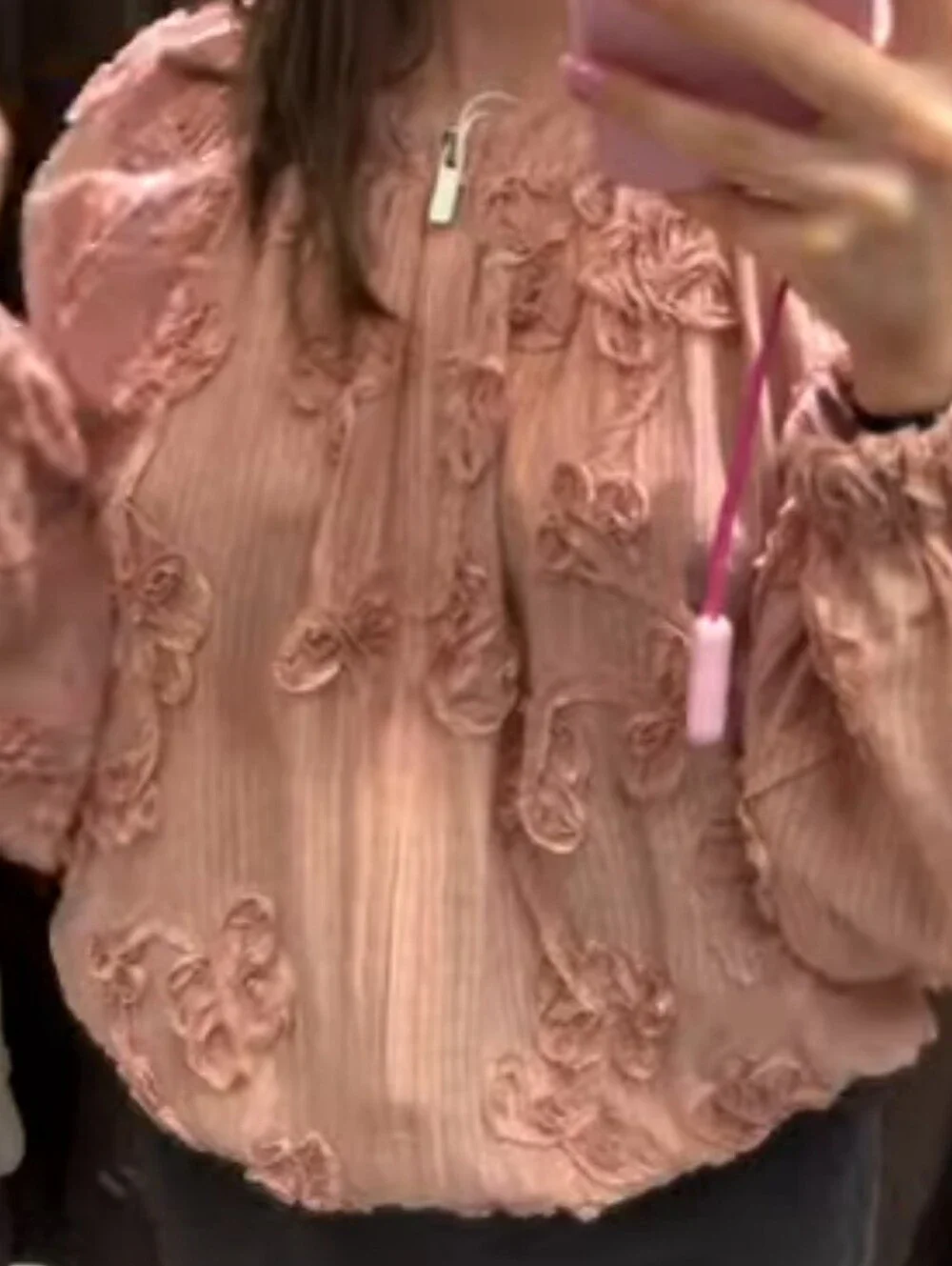 ZARA OVERSIZED TEXTURED FLORAL JACKET